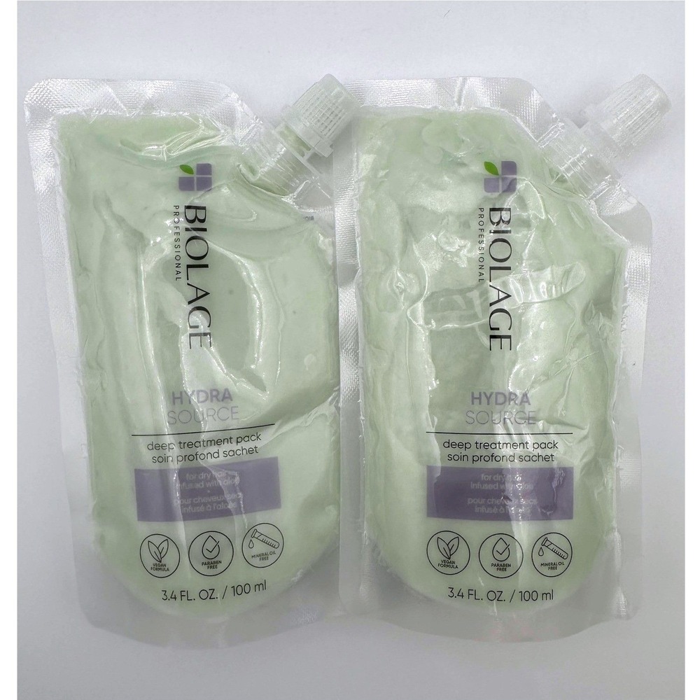 Set of 2 Biolage HydraSource Deep Treatment Pack Hair Mask 3.4oz 100ml Brand New